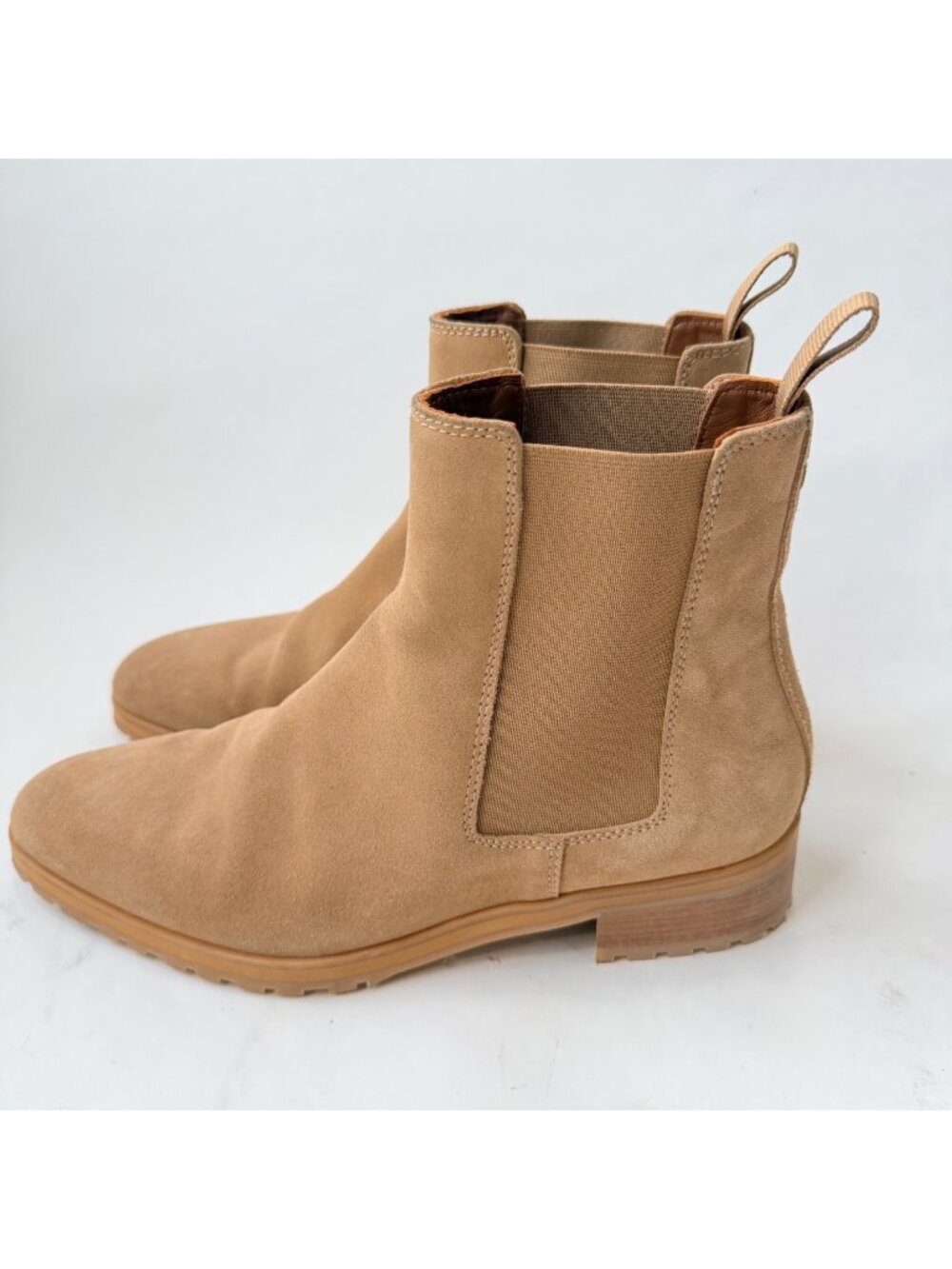 Margaux West Chelsea Boot Women Sandstone Suede Leather Ankle Boots Size 39.5*